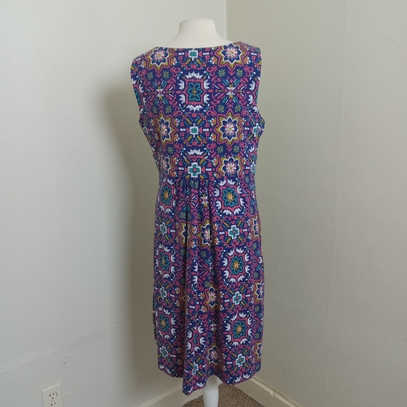 Land's End Size 1X Pop Over Mosaic Print Size 1X Sundress - Picture 3 of 11